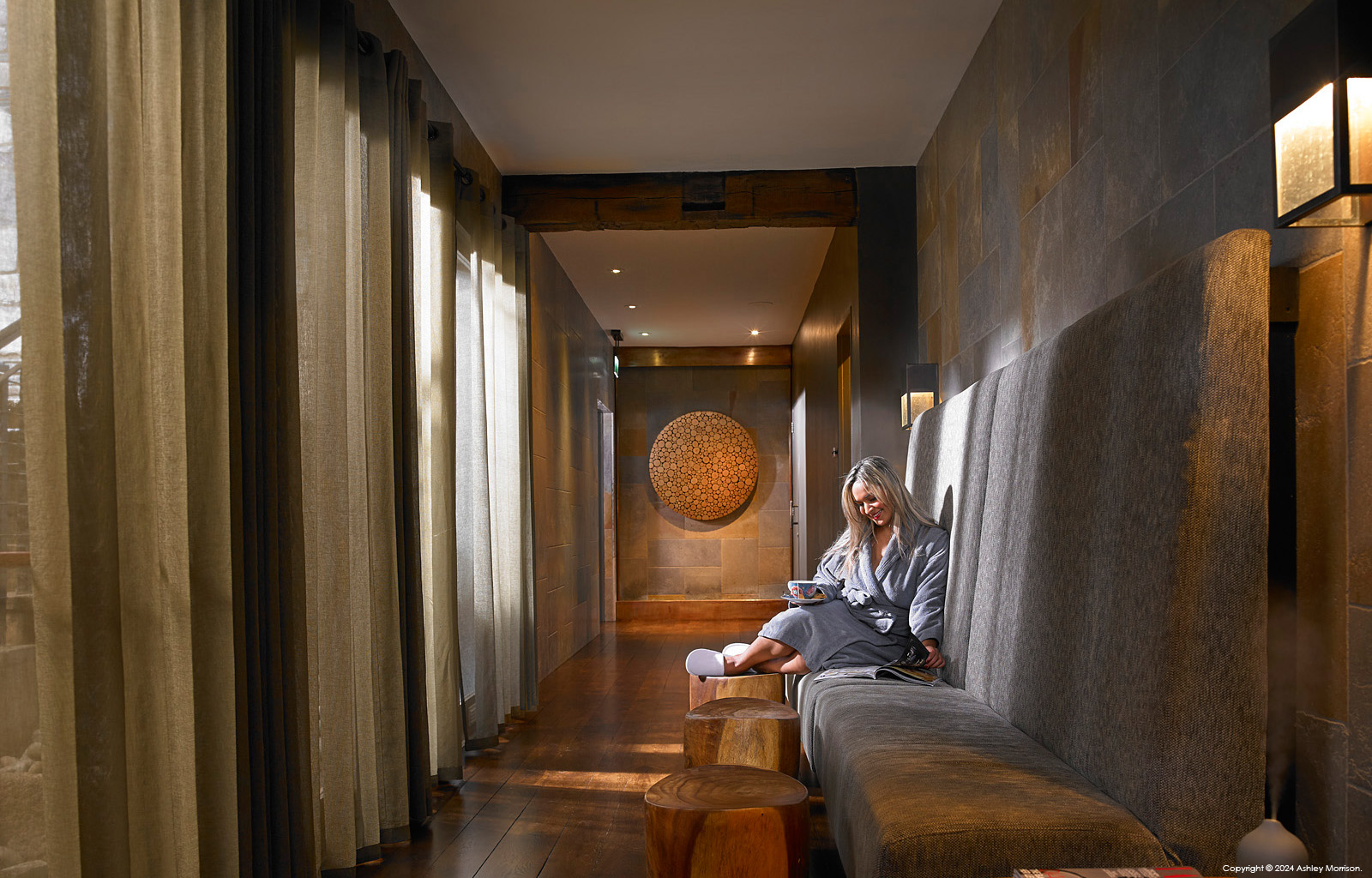 Bathroom in one of the bedroom suites at the Trump International Golf Hotel near Aberdeen in Scotland.